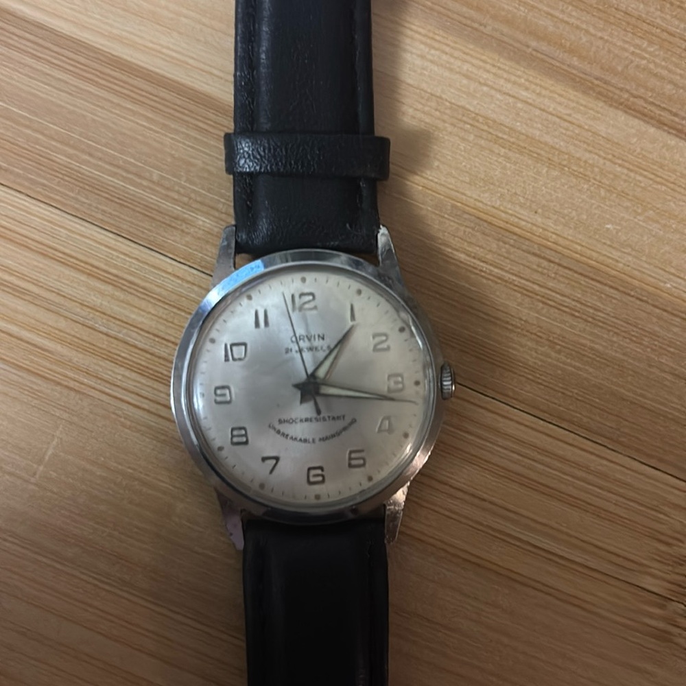 ORVIN 21 Jewel SWISS MADE AUTOMATIC Vintage Watch. New leather strap.